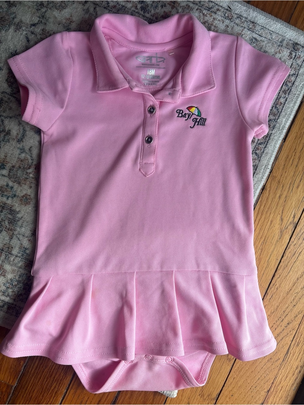 Bay Hill Girls' Garb Pink Polo Skirted Onesie